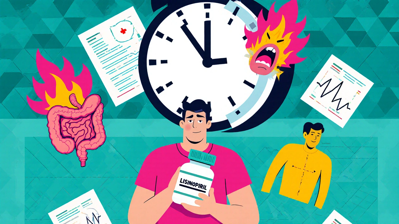 Paciente con botella de medicamento y síntomas explosivos en estilo Memphis: dolor, fiebre y pulso acelerado.