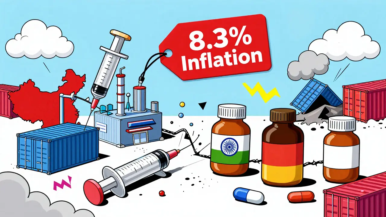 Cadena de suministro médica rota entre fábricas globales con etiquetas de inflación.