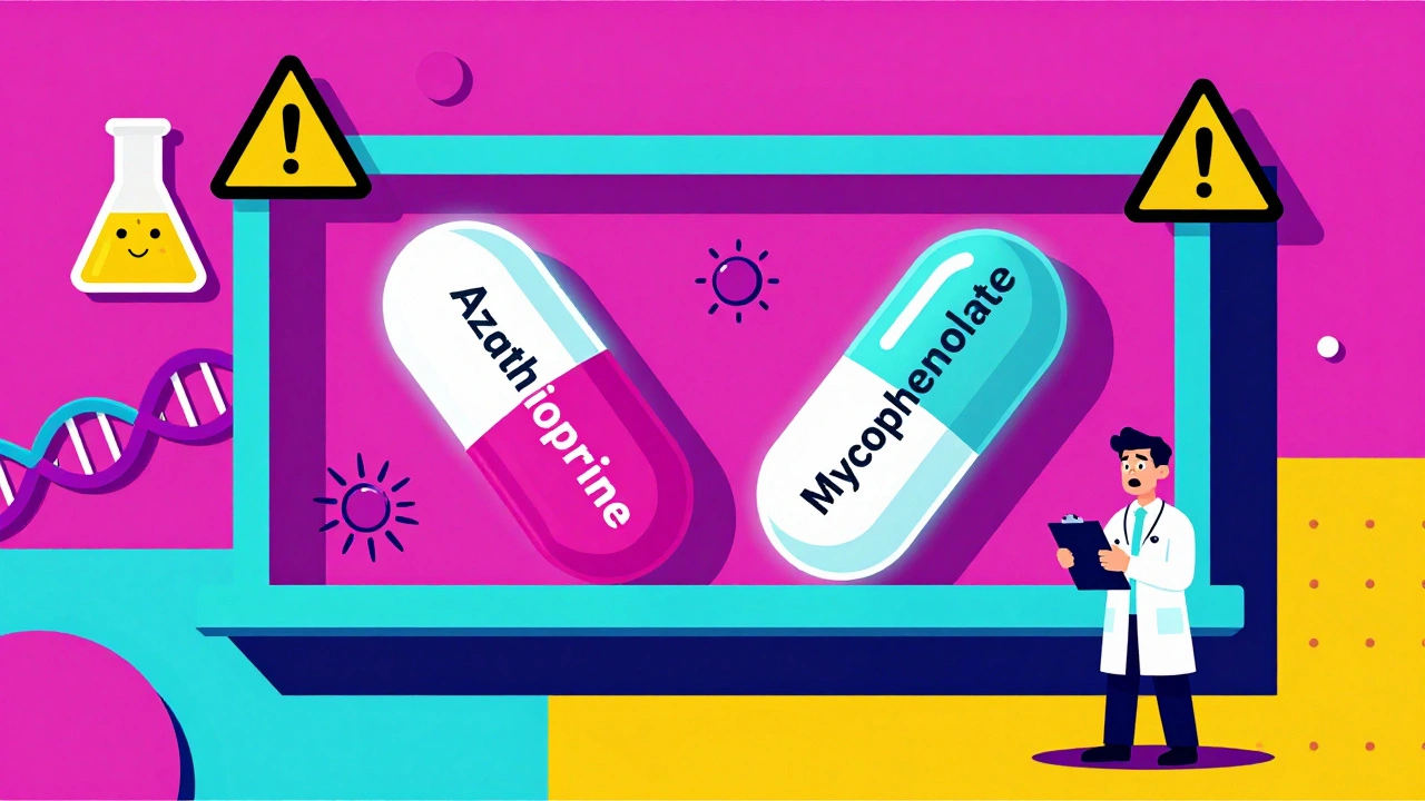 Interacciones de fármacos inmunosupresores: Azatioprina y Micofenolato