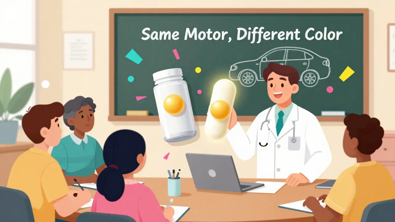 Presentaciones de salud comunitaria: recursos educativos públicos sobre medicamentos genéricos