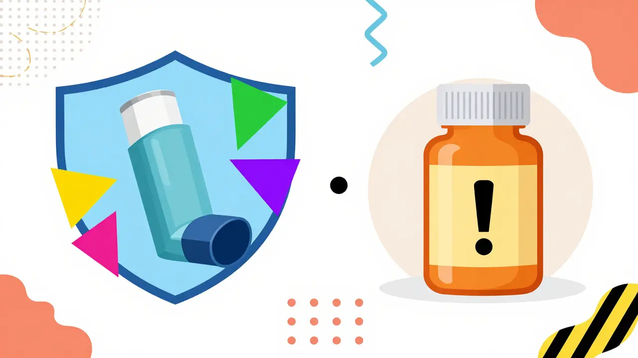 Comparación visual de seguridad entre inhaladores y pastillas