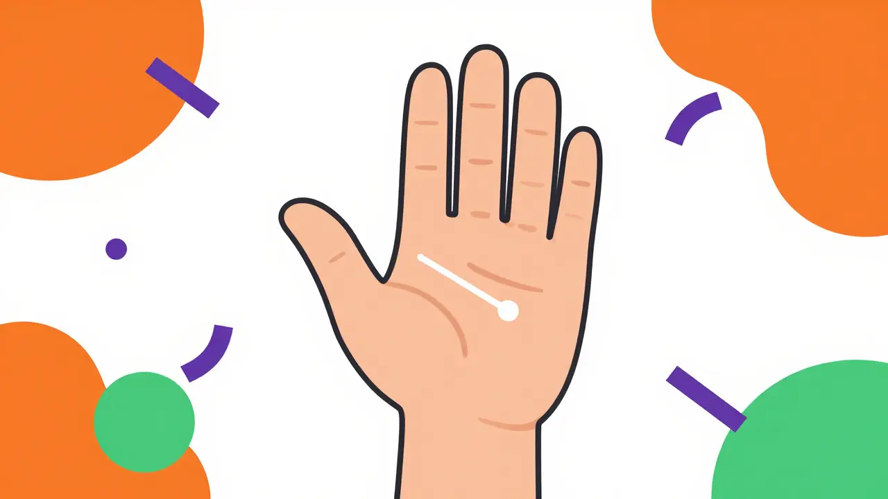 Dedo aplicando una pequeña cantidad de crema sobre palmas