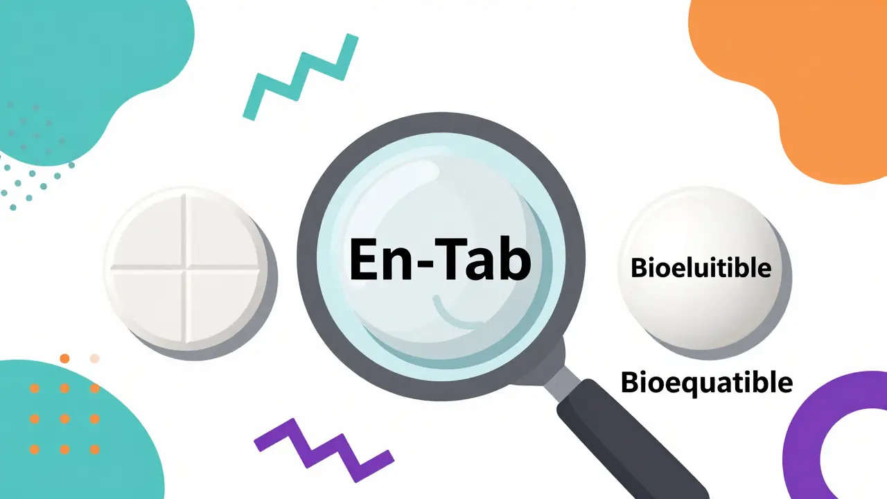 Comparación de tipos de pastillas Azulfidine con diseño geométrico