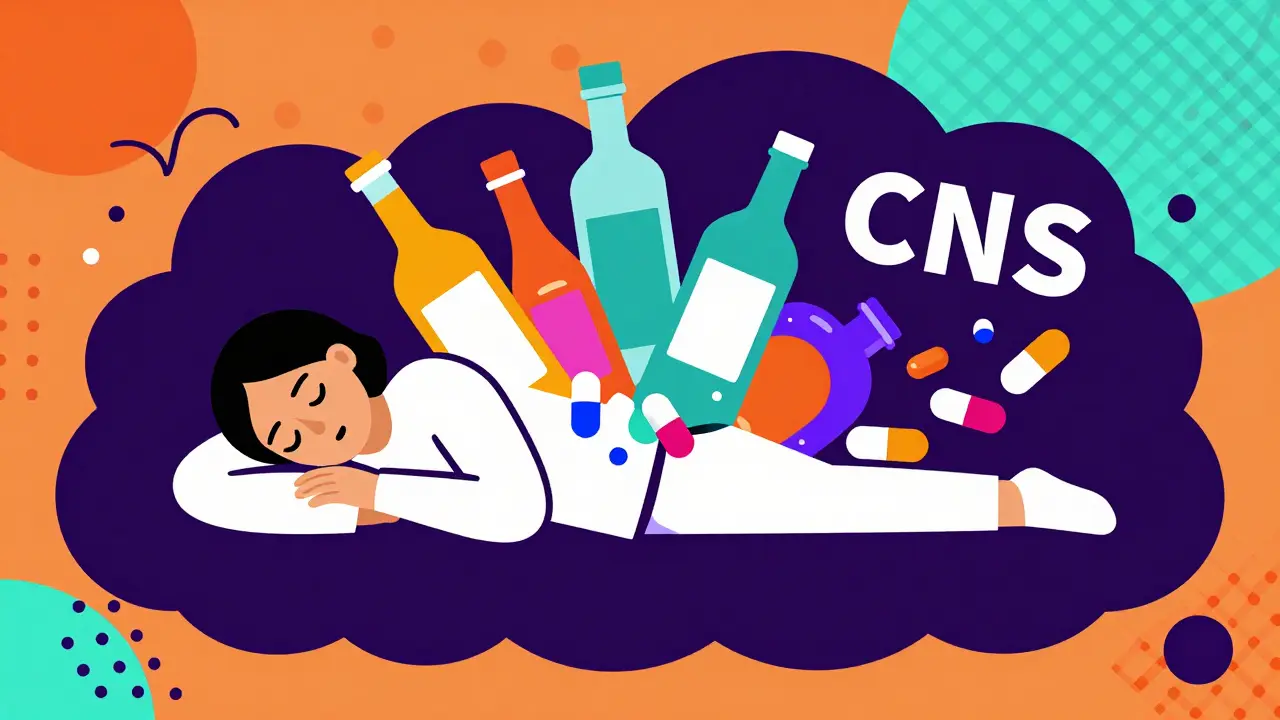 Figura geométrica dormida bajo nube pesada de sedantes y alcohol