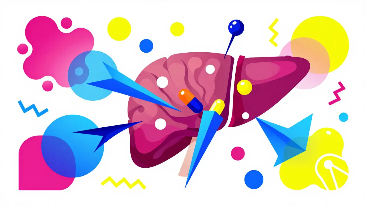 Arte abstracto Memphis: colisión de moléculas de alcohol y neurotransmisores coloridos