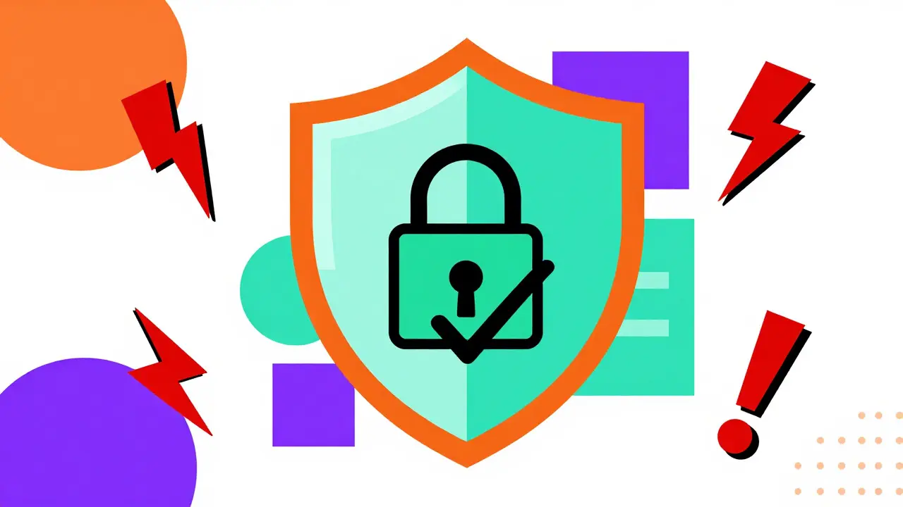 Escudo de seguridad estilizado con formas geométricas para farmacias online seguras